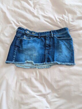 NWT Diesel Blue BELY-GONNA Denim Mini Skirt 26